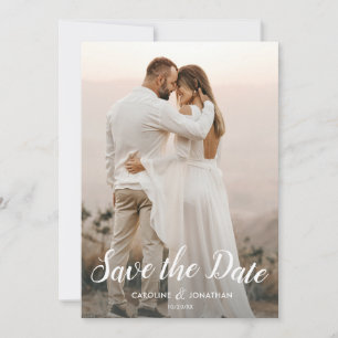 Wedding Save the Date 2 Photos Pretty Script Font