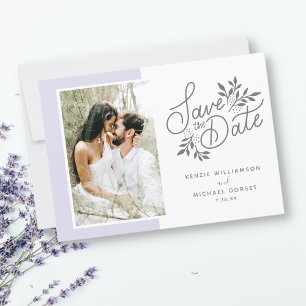Wedding Save the Date 2 Photos Script Botanicals