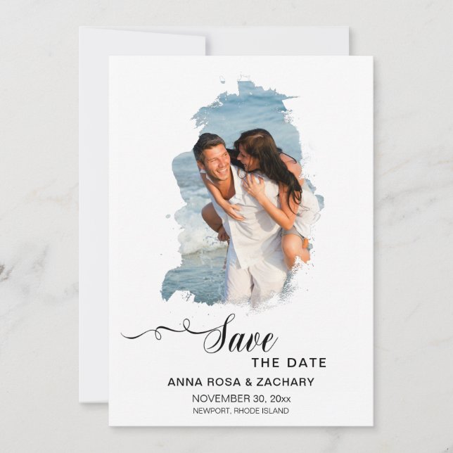 *~* WEDDING SAVE the DATE  - AR6 Website QR PHOTO Invitation (Front)
