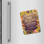 Wedding Save The Date Autumn Leaves Pumpkins Wood Magnet at Zazzle