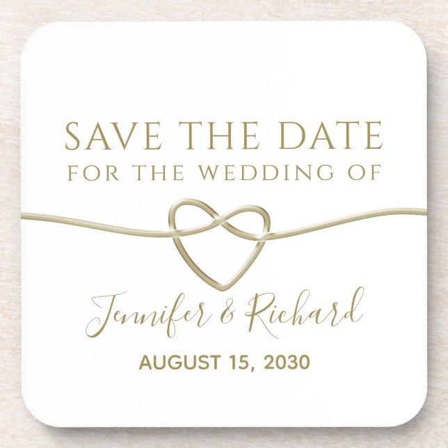 Wedding Save The Date Beverage Coaster (Front)