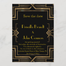 Wedding, Save the Date, black & gold, great-Gatsby