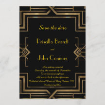 Wedding Save the Date,black,great-Gatsby,script