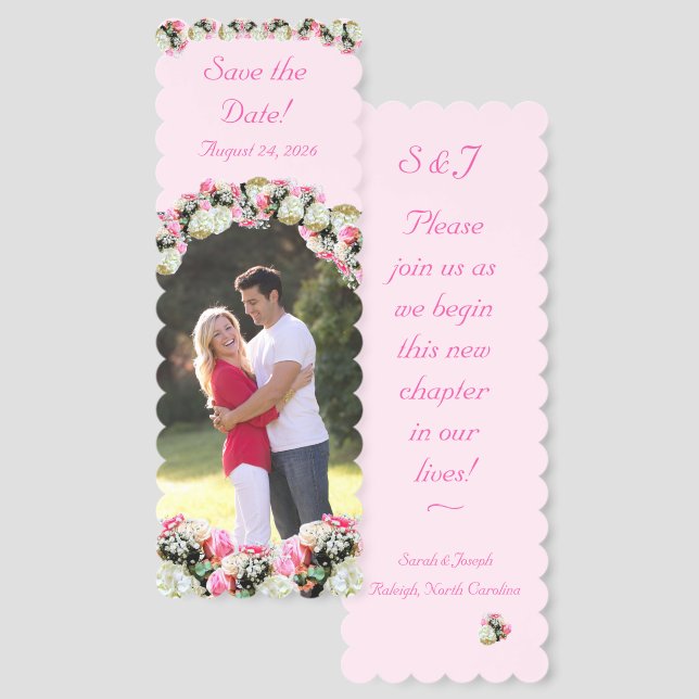 Wedding Save the Date Bookmarks (Front & Back)