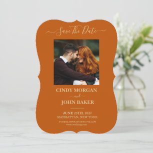 Wedding Save The Date - Burnt Orange