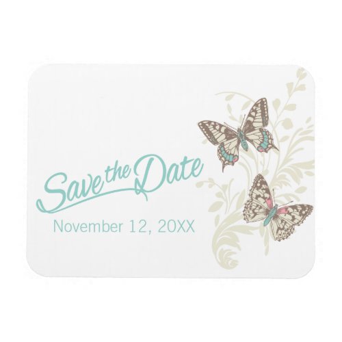 Wedding save the date butterflies magnet