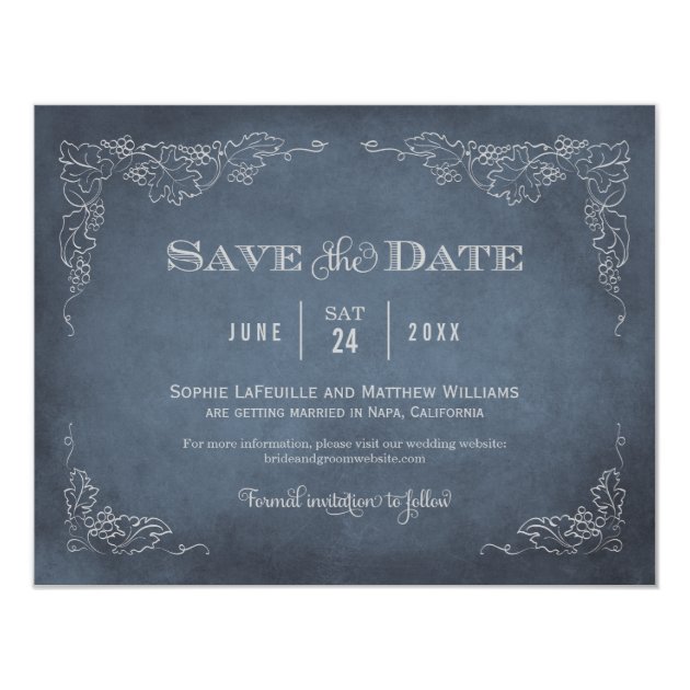 Wedding Save The Date Card | Vintage Wine