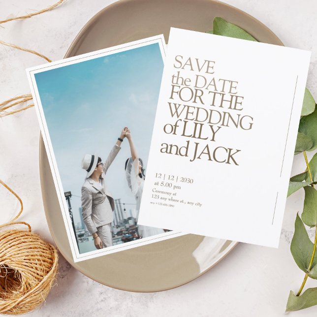 Wedding Save the Date Card with Photo invitation (1)