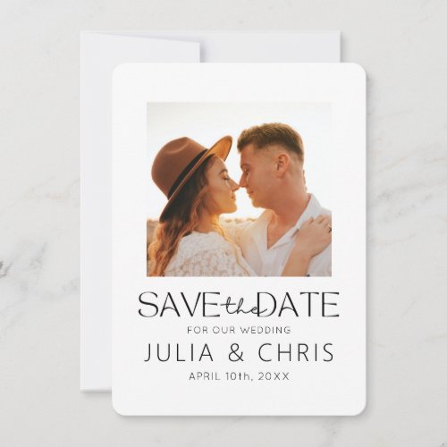 Wedding Save the Date Card with Photo Vellum