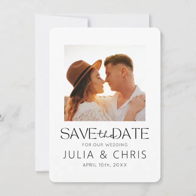 Wedding Save the Date Card with Photo Vellum | Zazzle