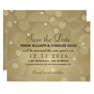 Save The Date New Years Eve Wedding Gifts On Zazzle Wedding Save The Date Champagne Gold Card
