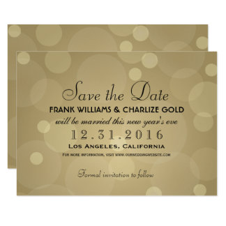 Save The Date New Years Eve Wedding Gifts On Zazzle Wedding Save The Date Champagne Gold Card