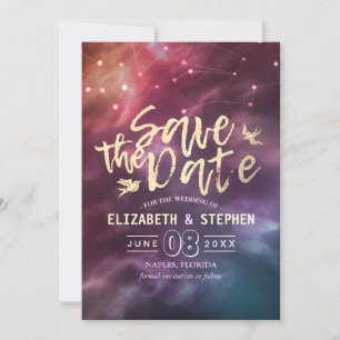 Wedding Save The Date Chic Star Sky Constellations