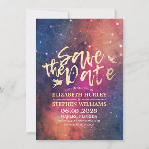 Wedding Save The Date Chic Star Sky Constellations