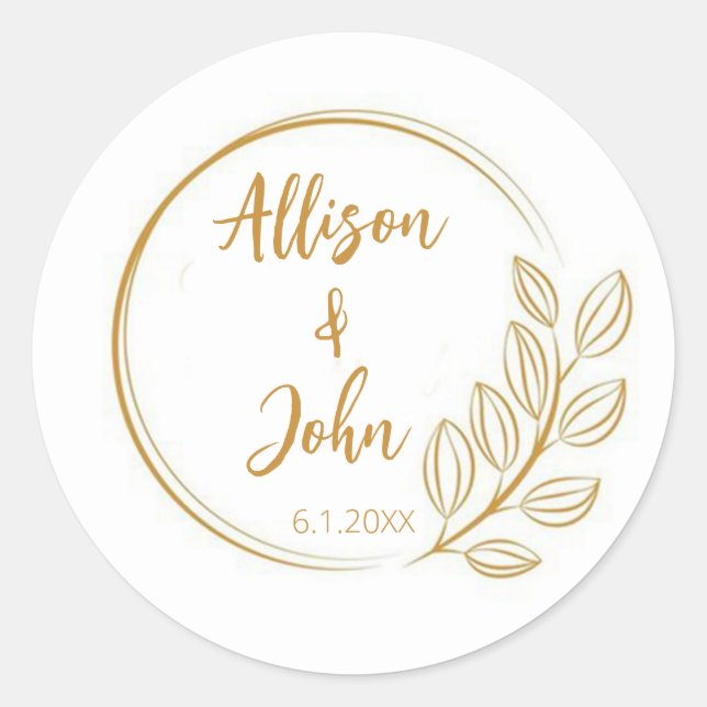 Wedding/Save the Date Classic Round Sticker (Front)