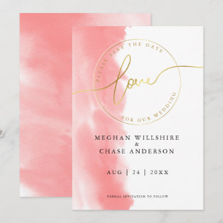WEDDING | Save the Date Coral Rose Watercolor Invitation
