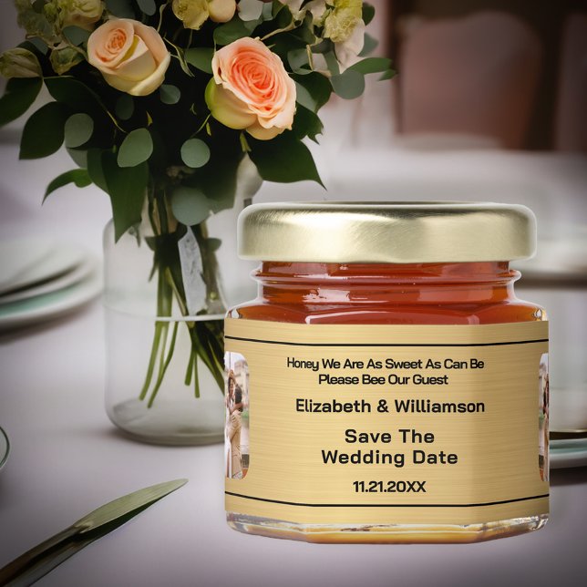 Wedding Save The Date Couple Photo  Honey Jar Favors (Wedding Save The Date Couple Photo Honey Jar Favors great way for your guest to Save The Date. )