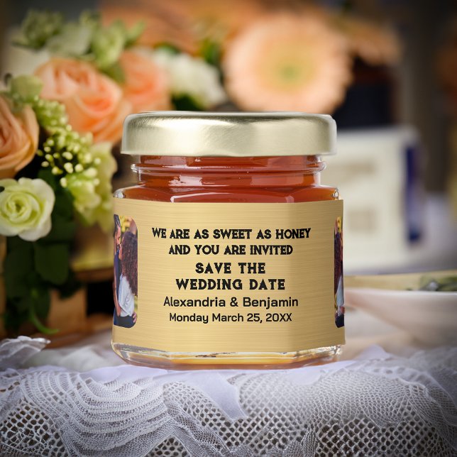 Wedding Save The Date Couple Photo  Honey Jar Favors (Wedding Save The Date Couple Photo Honey Jar Favors is great to send to wedding guest to save date. )