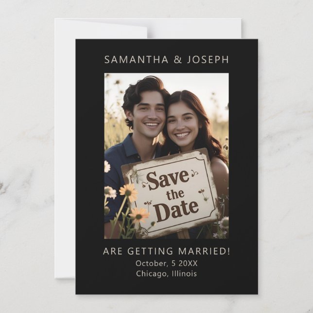  Wedding Save the Date Custom Photograph Outdoors  Magnetic Invitation (Front)
