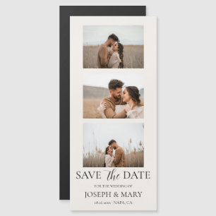 Wedding Save The Date Customizable Photo Ivory Magnetic Invitation
