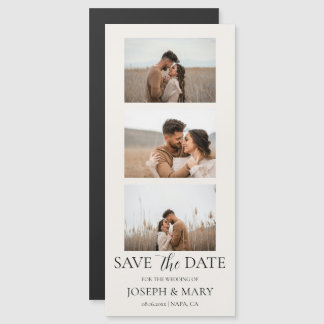 Wedding Save The Date Customizable Photo Ivory Magnetic Invitation