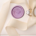 Wedding Save the Date Elegant Monogram Purple Wax Seal Stamp<br><div class="desc">This is an elegant modern, wedding save the date design. It has a monogram design, with chic script typography. It has space for you to add you initials and wedding date. It is perfect for envelope seals or party favor seals, to let your family and friends know about your wedding...</div>