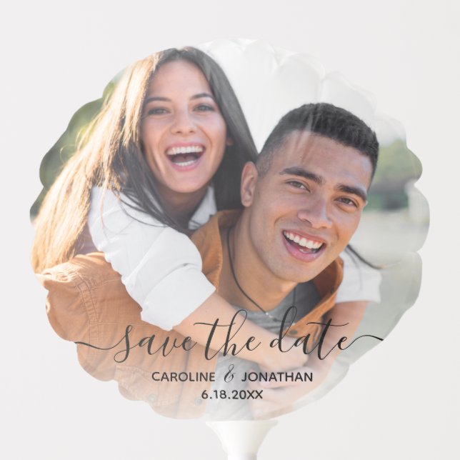 Wedding Save the Date Engagement Photo Prop Script Balloon (Front)