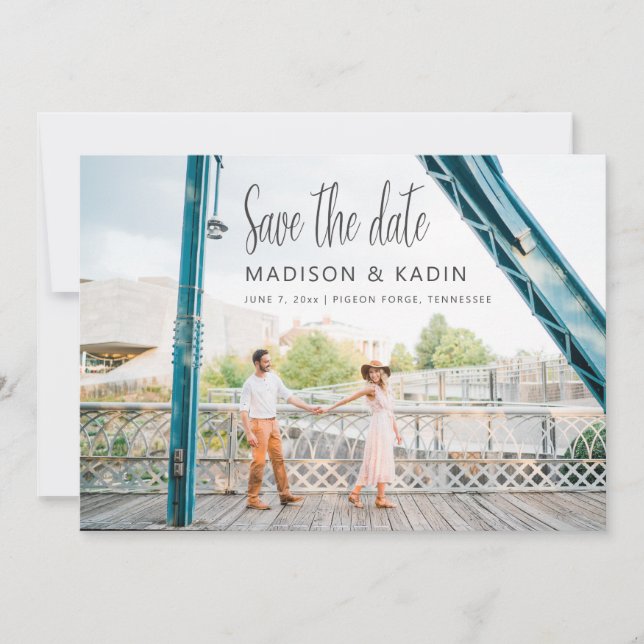 Wedding Save the Date Eucalyptus White (Front)