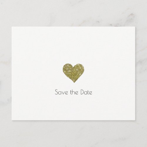 wedding save_the_date  faux gold heart minimalist announcement postcard