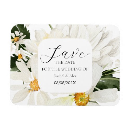 Wedding Save The Date Floral Flexible Photo Magnet