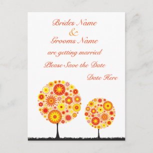 Wedding Save The Date - Flower Wishing Tree Announcement Postcard
