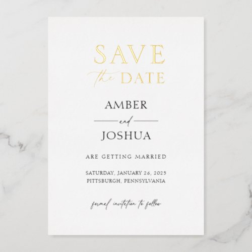 Wedding Save the Date Foil Invitation