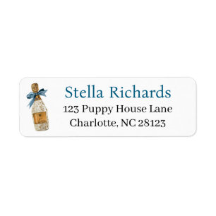 Wedding save the date fun champagne address label