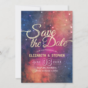 Wedding Save The Date Galaxy Nebula Constellations