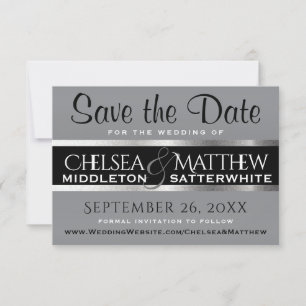 Wedding Save the Date Gray and Silver