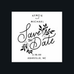 Wedding Save the Date Hand Lettered Botanical Rubber Stamp<br><div class="desc">A beautiful rubber stamp for your save the date needs.  Design features a hand drawn botanical graphic and your names,  date and location.  Use for your envelopes,  favors,  gifts and more.  Simple yet modern - coordinates beautifully with so many of today's wedding styles.</div>