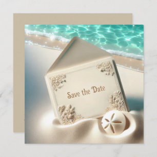 Wedding Save The Date In Beach Sand