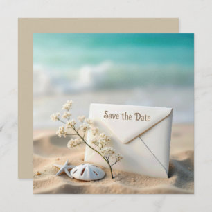 Wedding Save The Date In Beach Sand