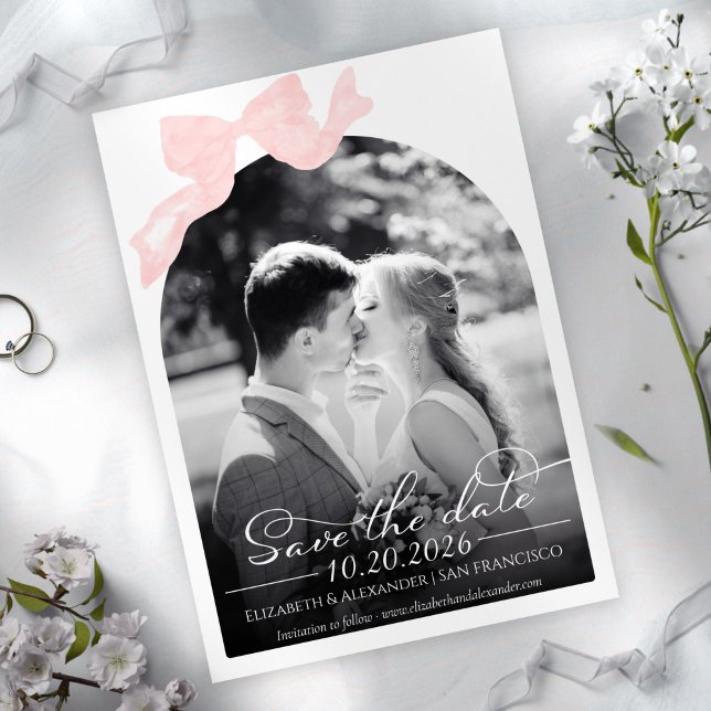 Wedding Save the Date Invitation | Bow Photo (Creator Uploaded)