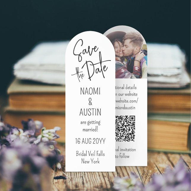 Wedding Save the Date Invitation Modern Photo Card Bookmarks (Creator Uploaded)