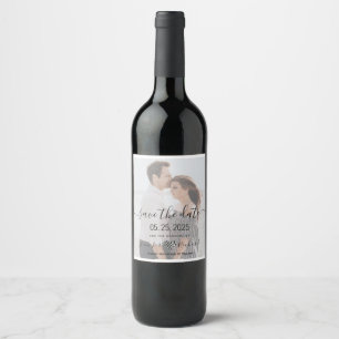 Wedding Save The Date Invitation Wine Label