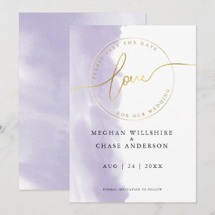 WEDDING   Save the Date Lilac Violet Watercolor Invitation