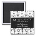 Wedding Save The Date Magnet Chandeliers Black at Zazzle