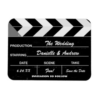 Wedding Save the Date Magnets | Movie Clap Board