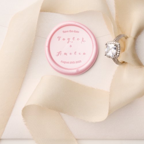 Wedding Save the Date Minimal Blush Pink Wax Seal Stamp