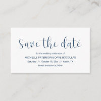 Wedding Save the date Minimal design, Navy bl font