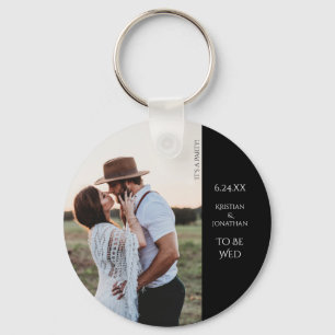 Wedding Save the Date Modern Photo Keychain