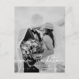 Wedding Save The Date, Modern Photo Template Postcard