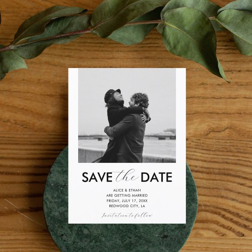 Wedding Save The Date Modern Script Photo Announcement Postcard