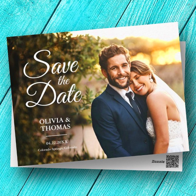 Wedding Save The Date Modern Simple Photo Postcard (Wedding Save The Date Modern Simple Photo Postcard)